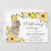 イースターの黄色いヒマワリのベビーシャワー 招待状 (正面)