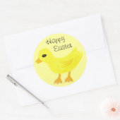 イースターの黄色いベイビーディック ラウンドシール (封筒)