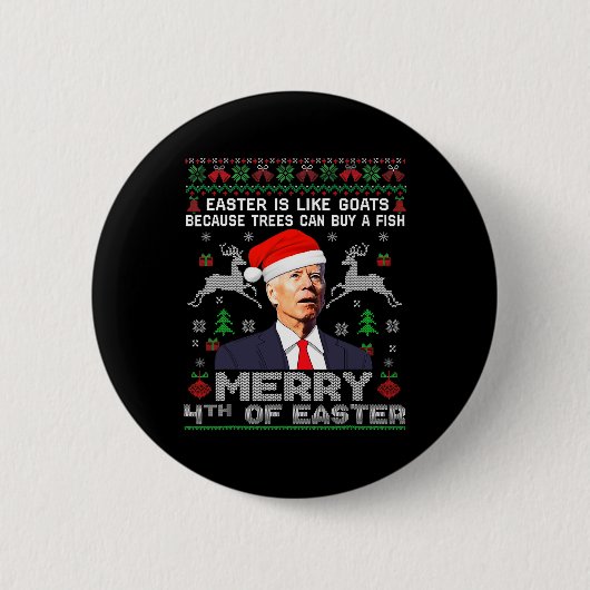 イースターの4日目の楽しいビデンのイースターのお菓子のクリスマスのメンズ服 缶バッジ (正面)