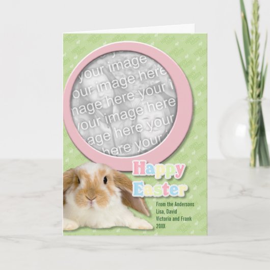 イースターはあなたの写真ホップの豊富なイースターを加えます シーズンカード (正面)