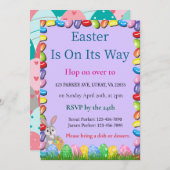 イースターはその途中でゼリー豆イースター招待状 招待状 (正面/裏面)