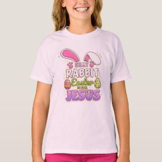 イースターはイエスの日 シリー・ラビット イースターTシャツ キリスト教 Tシャツ