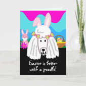 イースターはプードルのかわいい犬のほうが優しい カード (正面)