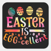 イースターは卵のイースター卵のギフトアイディア スクエアシール (正面)