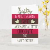 イースターは愛とチョコレートを分かち合うことだ。 カード (黄色い花)