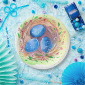 イースターは水の色ブルースエッグを切る ペーパープレート (パーティー)