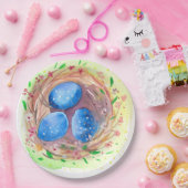 イースターは水の色ブルースエッグを切る ペーパープレート (パーティー)