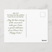 イースターは神の愛の贈り物 ヨハネ 3:16 花輪 ポストカード (裏面)