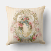 イースターは、上がりましたり、金ゴールドの鳩ベージュ色花柄に卵を投げつけましたり、飾ります クッション (裏面)