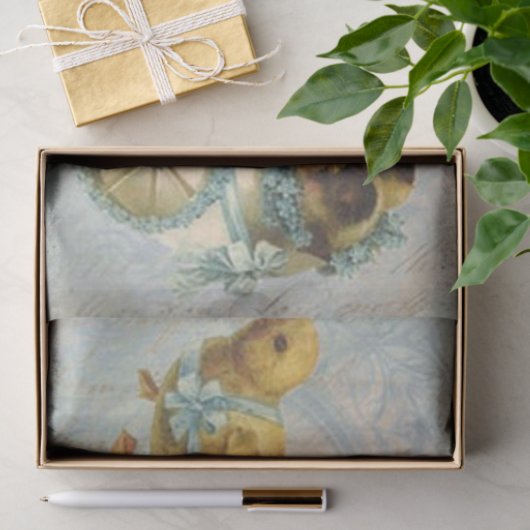 イースターひよこの十分のヴィンテージのカート 薄葉紙 (ギフト)