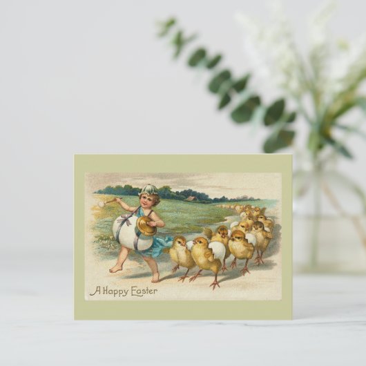 イースターひよこパレードのヴィンテージ シーズンポストカード (スタンド正面)