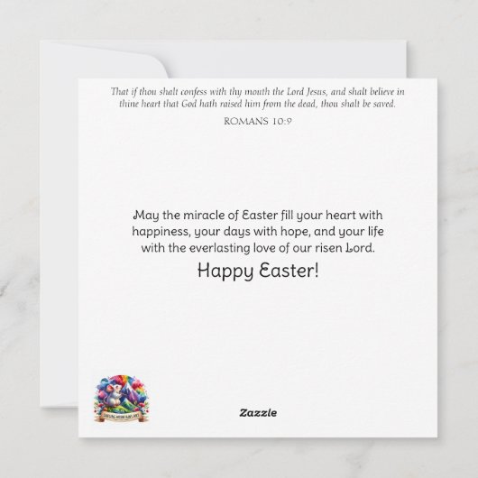 イースターよくはしゃぐガーデンに咲くマウス シーズンカード (裏面)