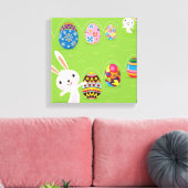 イースターよくはしゃぐバ絵を描ニグ キャンバスプリント (インサイチュ (リビング))