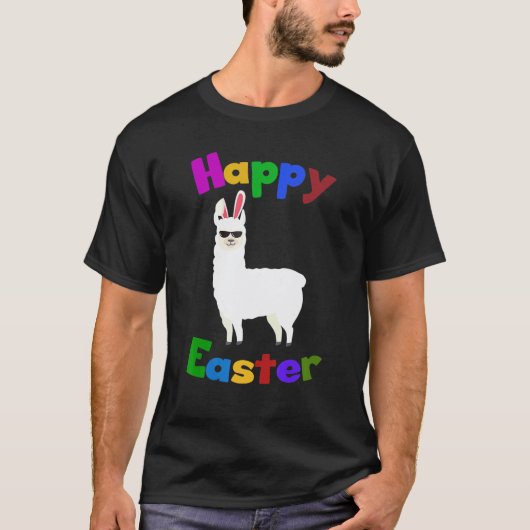 イースターをお祝いするラマうさぎ Tシャツ (正面)
