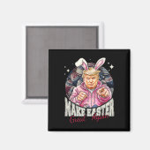 イースターをもう一度偉大に おかしい トランプ うさぎ 春 H マグネット (正面/裏面)