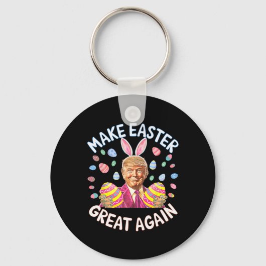 イースターをもう一度偉大に おかしなトランプウサギ 春 キーホルダー (正面)