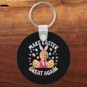 イースターをもう一度偉大に おかしなトランプウサギ 春 キーホルダー (正面)