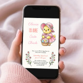 イースターをテーマにしたキュートなひよこ1歳の誕生日パーティー 招待状