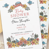 イースターをテーマにした女の子のためのベビーシャワー 招待状