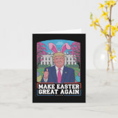 イースターを再び偉大にしよう 面白いトランプうさぎ春 カード (黄色い花)