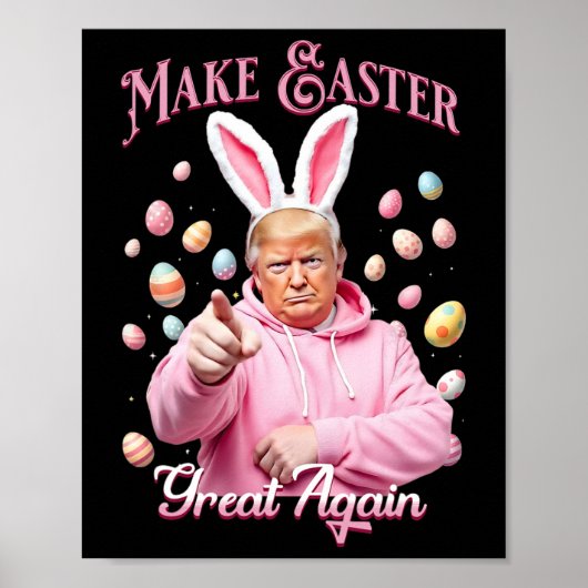 イースターを再び偉大にしよう 面白いトランプうさぎ春 ポスター (正面)