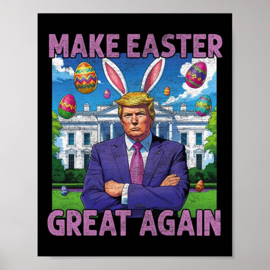 イースターを再び偉大に 面白い トランプ ウサギ 春 ポスター (正面)