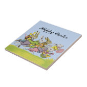 イースターを楽しむパステルカラーのウサギたち タイル (側面)