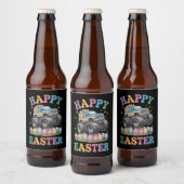 イースターを楽しむモンスタートラックの卵つぶし ビールラベル (ボトル)