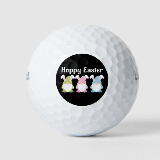 イースターを楽しむ ウサギの耳のかわいいノーム ゴルフボール (正面)