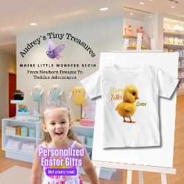 イースターを祝うおしゃれな赤ちゃんTシャツ 名前入り ベビーTシャツ