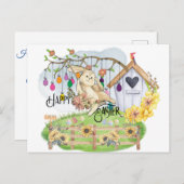 イースターを祝うウサギの日 シーズンポストカード (正面/裏面)