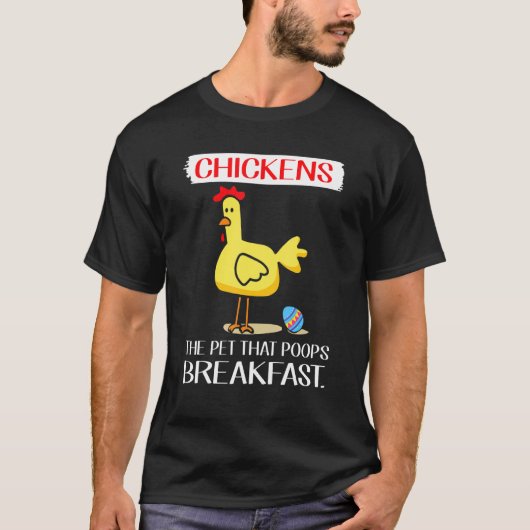 イースターを祝おう ニワトリのうんち 朝食 エッグ Tシャツ (正面)