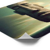 イースターアイランドのモアイ像 ポスター (角)