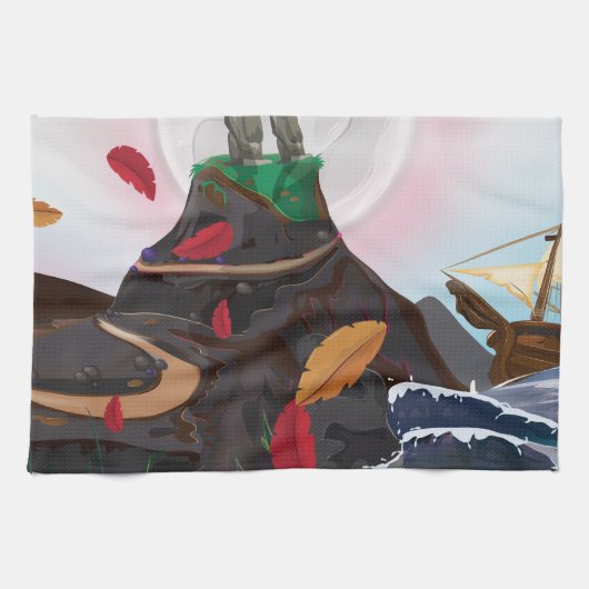 イースターアイランドアドベンチャー キッチンタオル (横)