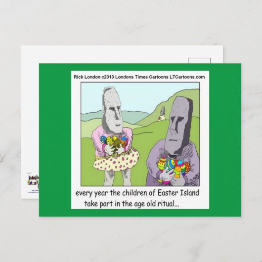 イースターアイランドエッグ狩りグリーティングカードバイリック・ロンドン シーズンポストカード (正面/裏面)