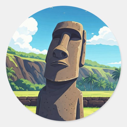 イースターアイランドチリムーアトラベル ラウンドシール (正面)