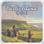 イースターアイランドチリモアイラパヌイポリネシアレトロ シール (正面)