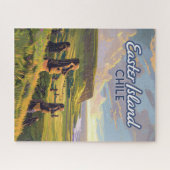 イースターアイランドチリモアイラパヌイポリネシアレトロ ジグソーパズル (横)