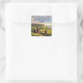 イースターアイランドチリモアイラパヌイポリネシアレトロ スクエアシール (バッグ)