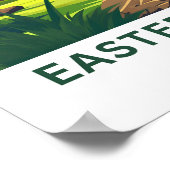 イースターアイランドチリ旅行プリント ポスター (角)