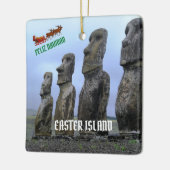 イースターアイランドフォトクリスマスオーナメント セラミックオーナメント (左)