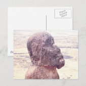 イースターアイランドモアイ彫刻 ポストカード (正面/裏面)