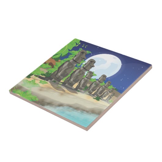 イースターアイランドモアイ タイル (側面)