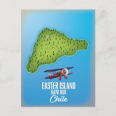 イースターアイランドラパヌイの地図 ポストカード (正面)