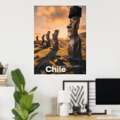 イースターアイランド – レトロ旅行 ポスター (ホームオフィス)