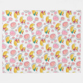 イースターアヒルと卵のパターン フリースブランケット (正面(横))