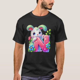 イースターアルファベットN - おもしろABCエッグ キッズ用 Tシャツ