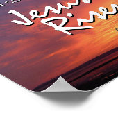 イースターイエスが風光明媚スタイリッシュな夕日に昇る ポスター (角)