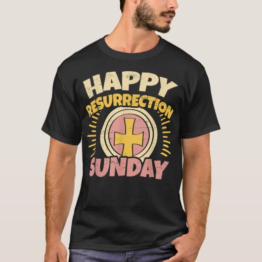 イースターイエズスハッピー復活サンデーエッグウサギ  Tシャツ (正面)