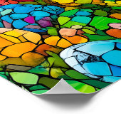 イースターイエズラビットエッグ狩り 鮮やか ポスター (角)